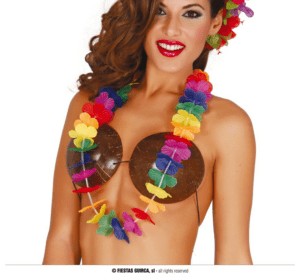 Collana hawaiana di fiori colorati