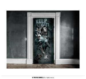 Decorazione della porta dell'orrore zombie