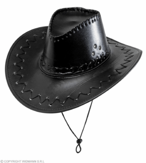 Cappello cowboy nero similpelle