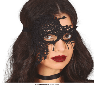 Maschera in pizzo nero