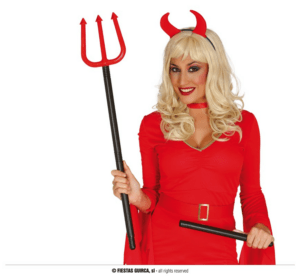 Forcone del diavolo pieghevole halloween rosso 110 cm