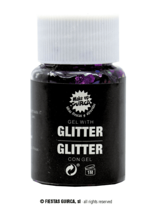 Barattolo glitter in gel viola 20 gr make up trucco