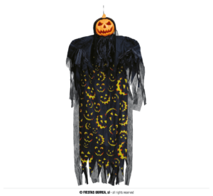 Decorazione zucca pendente cm 180 con luce