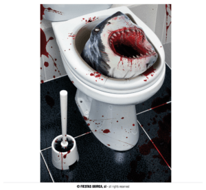 Adesivo per wc halloween squalo assassino