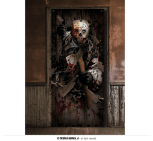 Decorazione della porta assassino con ascia 80 x 180 cm