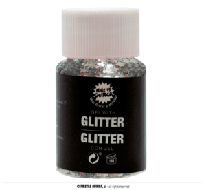 Barattolo glitter in gel argento 20gr make up trucco