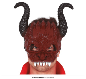 Maschera mezzo viso diavolo in pvc