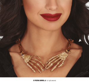 Collana sciamana scheletro mani marrone halloween
