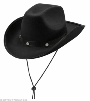 Cappello cowboy con borchie in feltro colore nero
