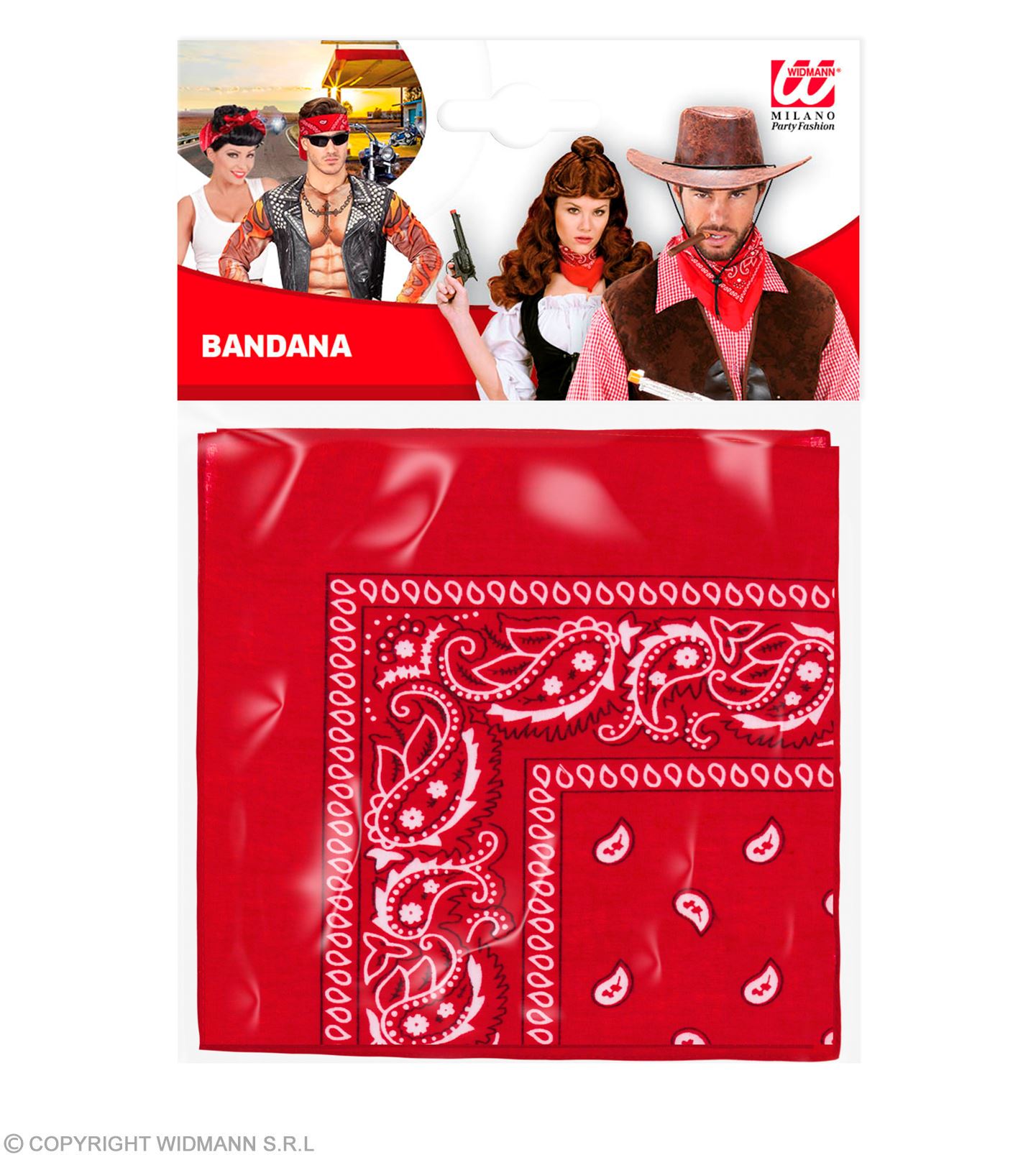 Bandana rossa 55x55 cm - Abiti e Maschere