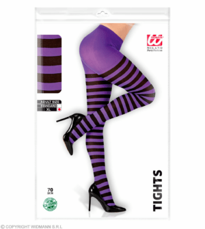 Collant rigati viola e nero 70 den