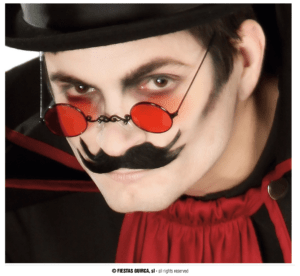Occhiali jack lo squartatore tondi con lenti rosse iettatore