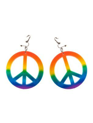 Orecchini donna multicolor anni'70 peace & love
