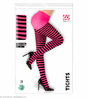 Collant rigati nero e rosa 70 den