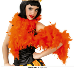 Boa di piume arancio cm 180