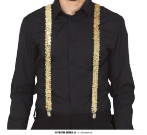 Bretelle in paillettes oro