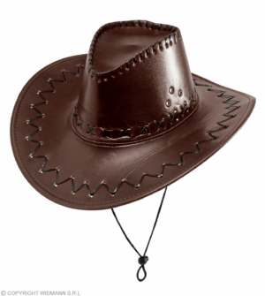 Cappello cowboy marrone con cuciture