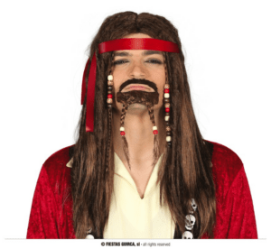 Parrucca Pirata con dread e pizzetto