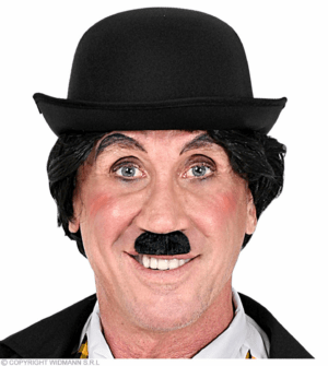 Baffi Chaplin adesivi - neri