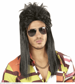 Parrucca Mullet nera