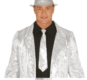 Cravatta in Paillettes Argento