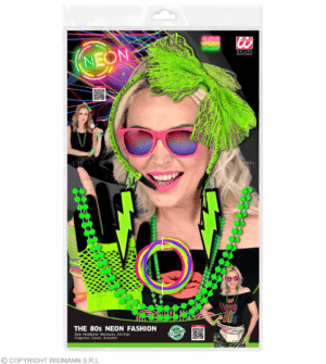 Accessori moda anni 80 verde fluorescente