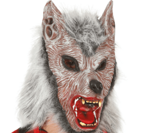 Maschera lupo con pelo