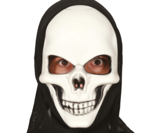 Maschera da teschio con cappuccio in pvc