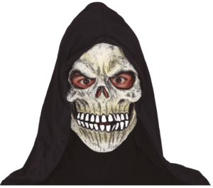Maschera scheletro con cappuccio