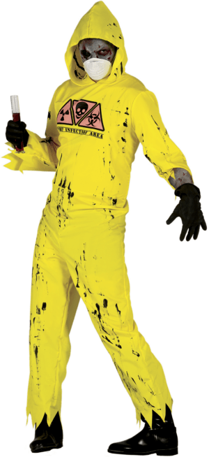 Vestito da radioattivo nucleare