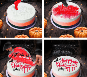 Stencil Happy Halloween decorazione. torte, 25 cm