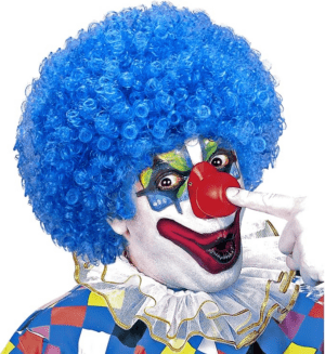 Parrucca da clown Blu
