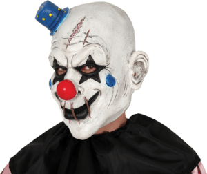 Maschera da clown con cappello in lattice