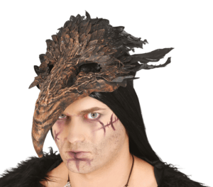 Maschera becco con piume