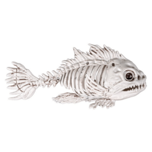 Pesce scheletro di scena decorativo
