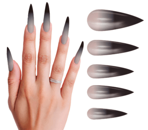 12 unghie gotiche lunghe con colla