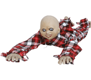 Bambino zombie strisciante luce suoo e movimento 90 cm