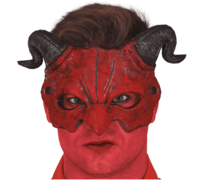 Maschera mezzo viso diavolo in schiuma di lattice
