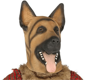 Maschera Cane Pastore Tedesco con Lingua pendula