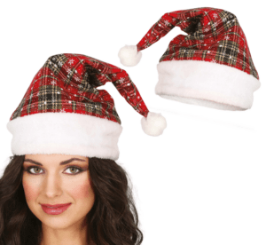 Cappello di Babbo Natale a quadri