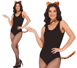 Set tigre Cerchietto, Papillon e Coda