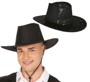 Cappello da Cowboy con Paillettes nero