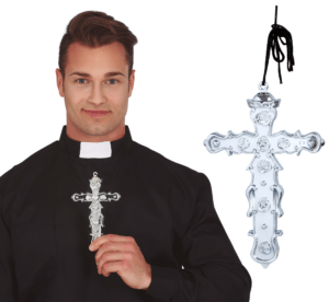 Croce religiosa argento 15 cm