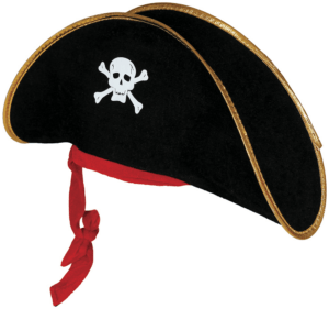 Cappello da Pirata in Velluto Nero
