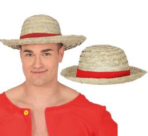 Cappello in paglia con nastro rosso