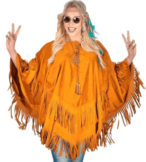 Poncho unisex effetto pelle scamosciata