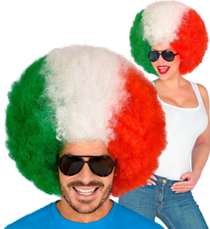 Parrucca ricci Italia, rosso/bianco-verde