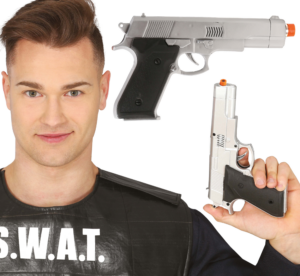 Pistola da agente argento 24 cm
