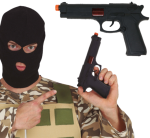 Pistola nera in plastica cm 24