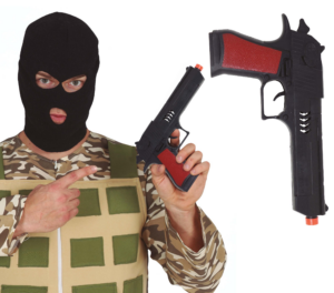 Pistola nera 27 cm in plastica